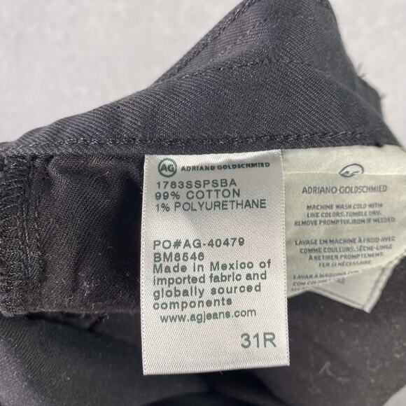 Adriano Goldschmied Mens 31R The Tellis Modern Slim Jeans Black Denim Button Fly - Picture 12 of 12